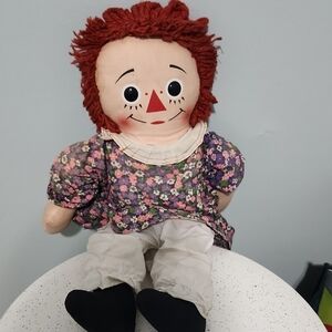 Rare Raggedy Ann Doll With Pully
